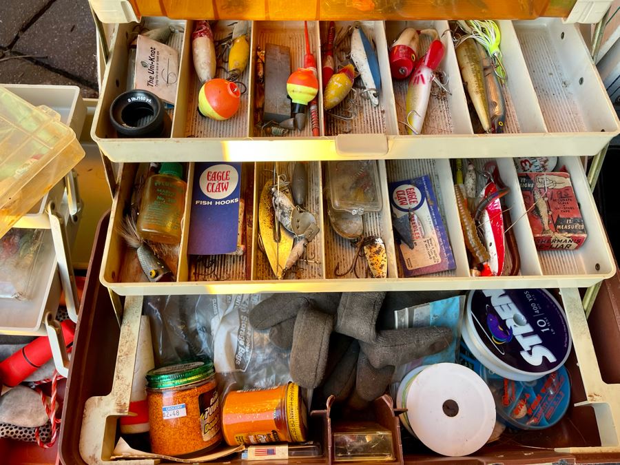 Fishing Tackle Gear Lot Includes Fishing Poles (Penn Captiva Reel), Lures, Waders - See Photos [Photo 4]