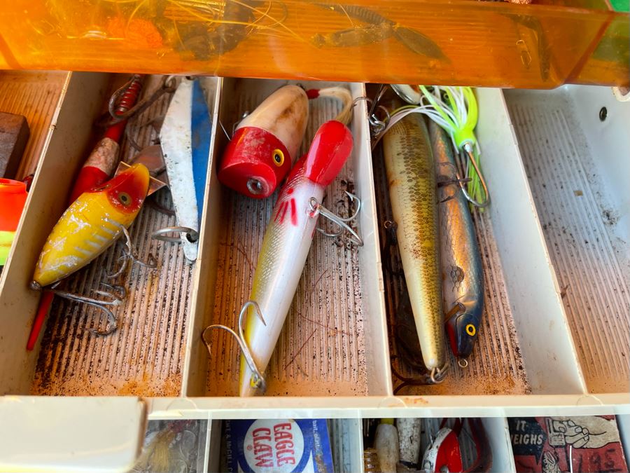 Fishing Tackle Gear Lot Includes Fishing Poles (Penn Captiva Reel), Lures, Waders - See Photos [Photo 6]