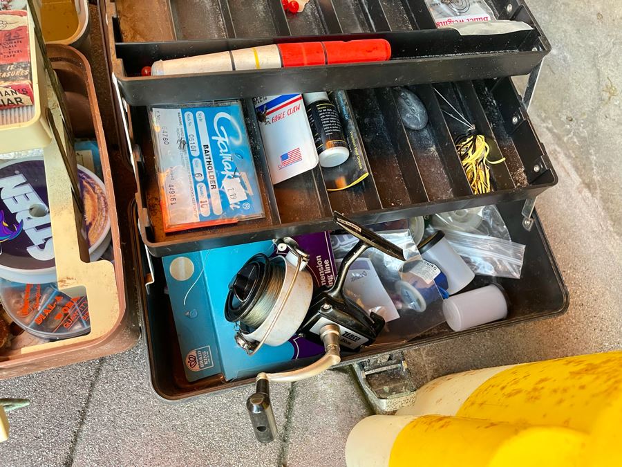 Fishing Tackle Gear Lot Includes Fishing Poles (Penn Captiva Reel), Lures, Waders - See Photos [Photo 5]