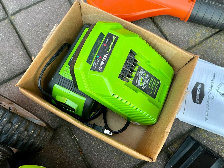 Greenworks 16' 40V Lithium-Ion Cordless Mover, Black+Decker Cordless Chainsaw And Black+Decker Cordless Leaf Blower [Photo 5]