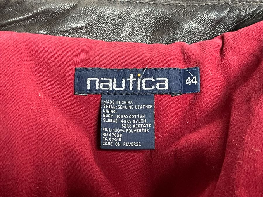 Men's Leather Nautica Jacket Size 44