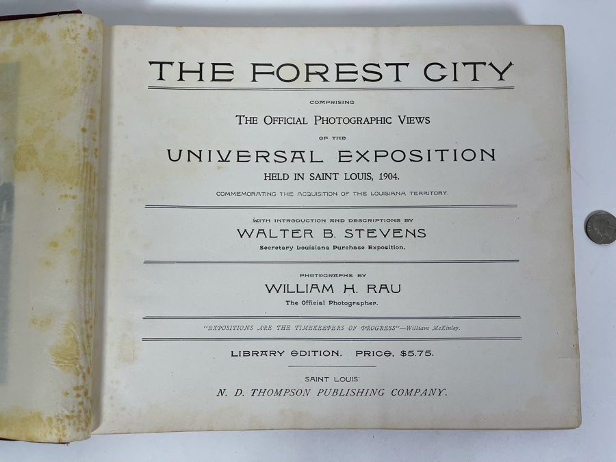 Antique 1904 Book The Forest City With Official Photographic Views Of The Universal Exposition Held In Saint Louis Library Edition [Photo 2]
