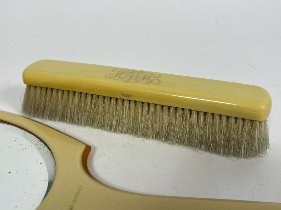 Vintage Vanity Hand Held Mirror 15L And Brush 7L [Photo 4]