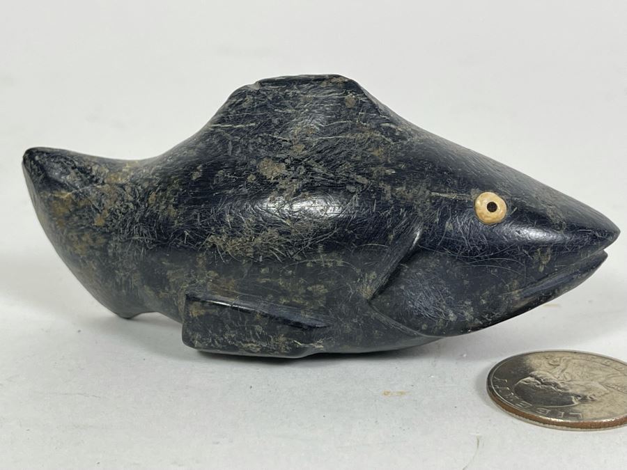 Antique Carved Stone Steatite Fish From Chumash Indian Native American Central Coast CA [Photo 2]