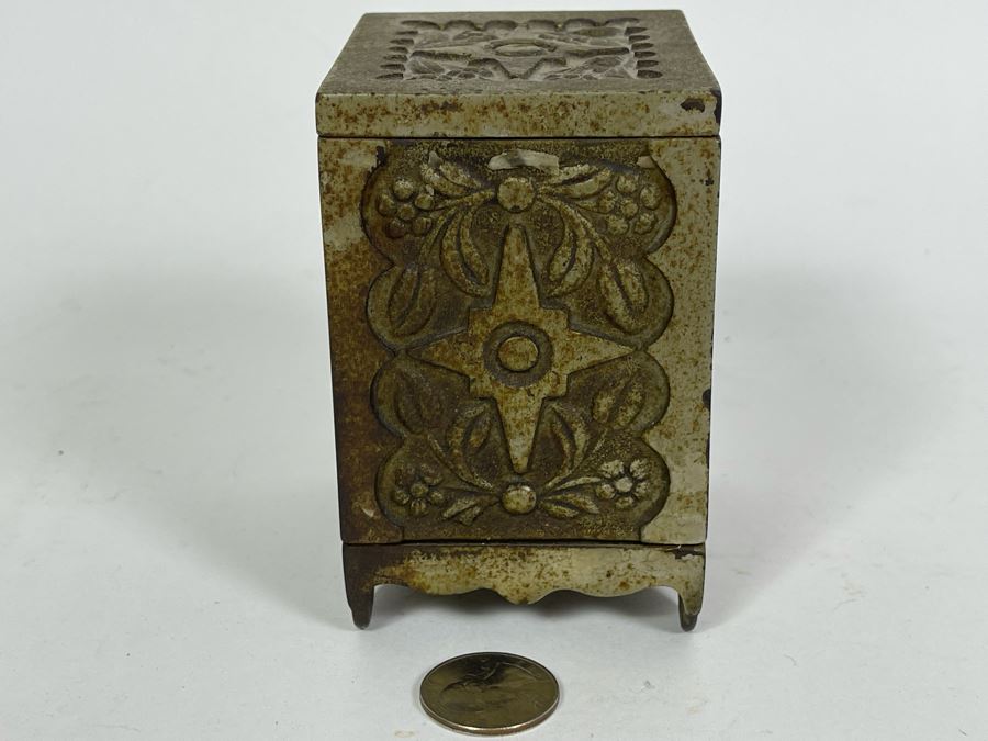 Antique 1897 Patent Cast Iron Toy Bank 3W X 2.5D X 4H [Photo 7]