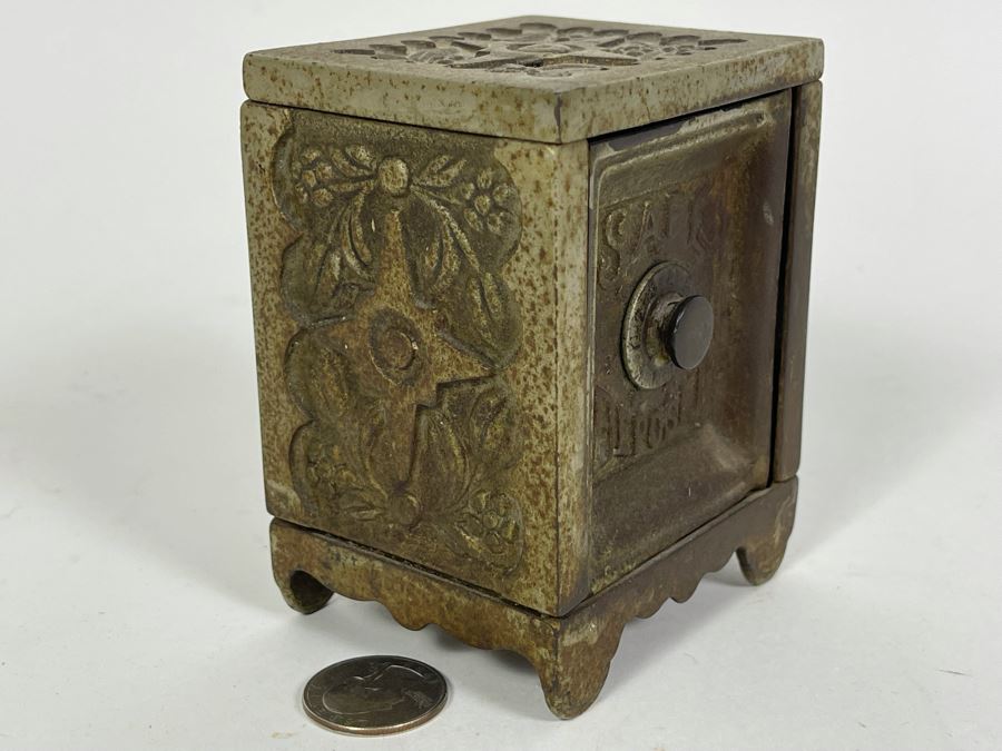 Antique 1897 Patent Cast Iron Toy Bank 3W X 2.5D X 4H [Photo 5]