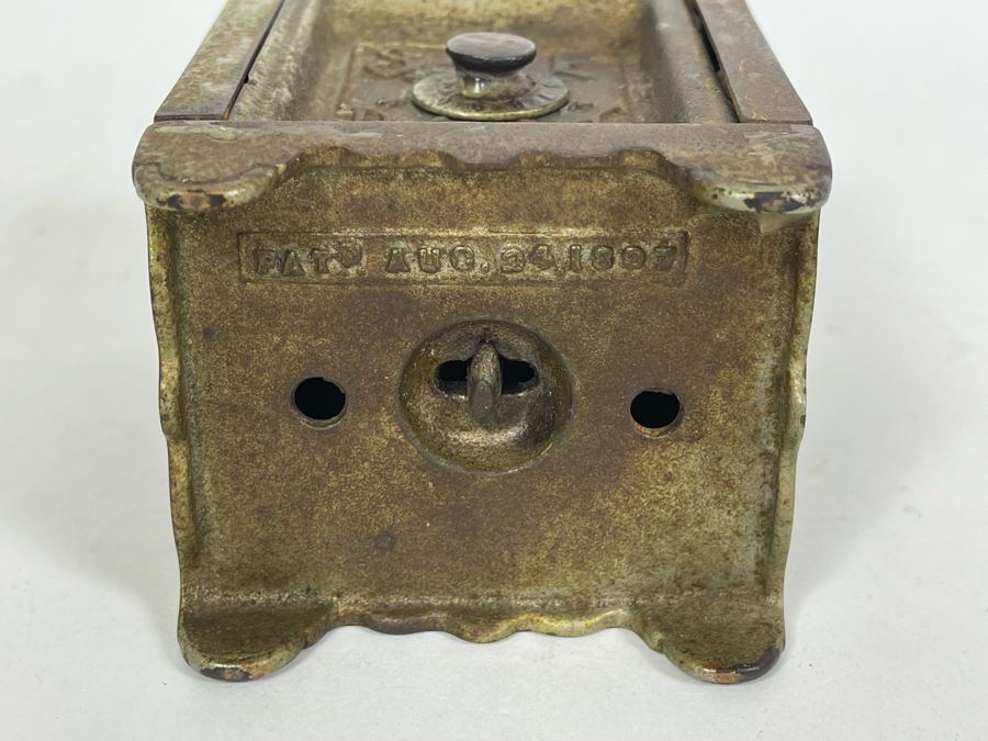 Antique 1897 Patent Cast Iron Toy Bank 3W X 2.5D X 4H [Photo 8]
