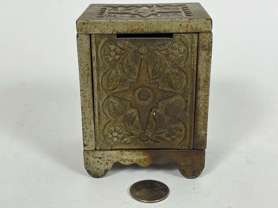 Antique 1897 Patent Cast Iron Toy Bank 3W X 2.5D X 4H [Photo 6]