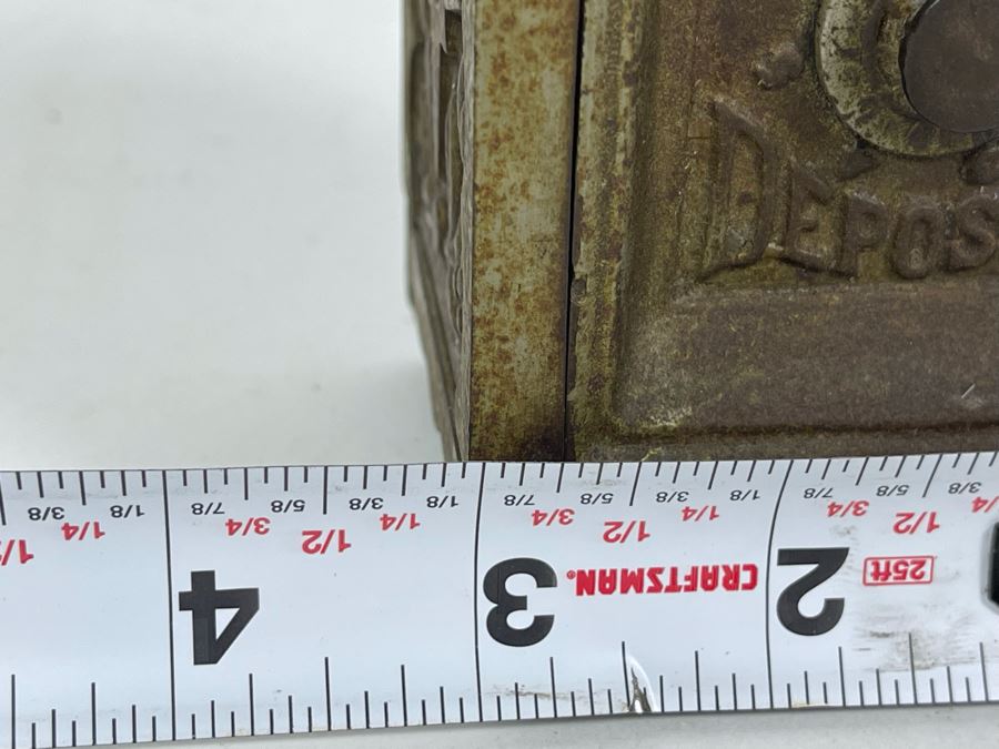 Antique 1897 Patent Cast Iron Toy Bank 3W X 2.5D X 4H [Photo 10]