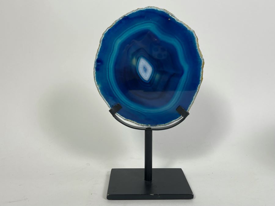Polished Geode Slice With Metal Display Stand 9H [Photo 2]