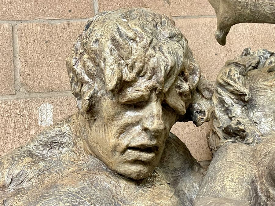 Max Turner (1925-2019) Original One-Of-A-Kind Fiberglass Sculpture Titled 'Adam And Eve - The Expulsion From The Garden Of Eden' Was On Public Display In L.A. 7'5'H X 49'W X 36'D [Photo 4]