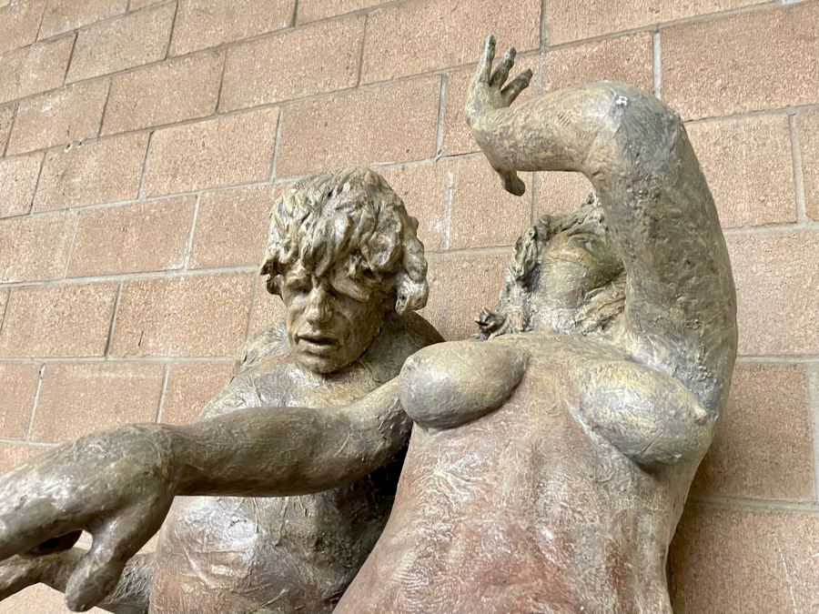 Max Turner (1925-2019) Original One-Of-A-Kind Fiberglass Sculpture Titled 'Adam And Eve - The Expulsion From The Garden Of Eden' Was On Public Display In L.A. 7'5'H X 49'W X 36'D [Photo 7]