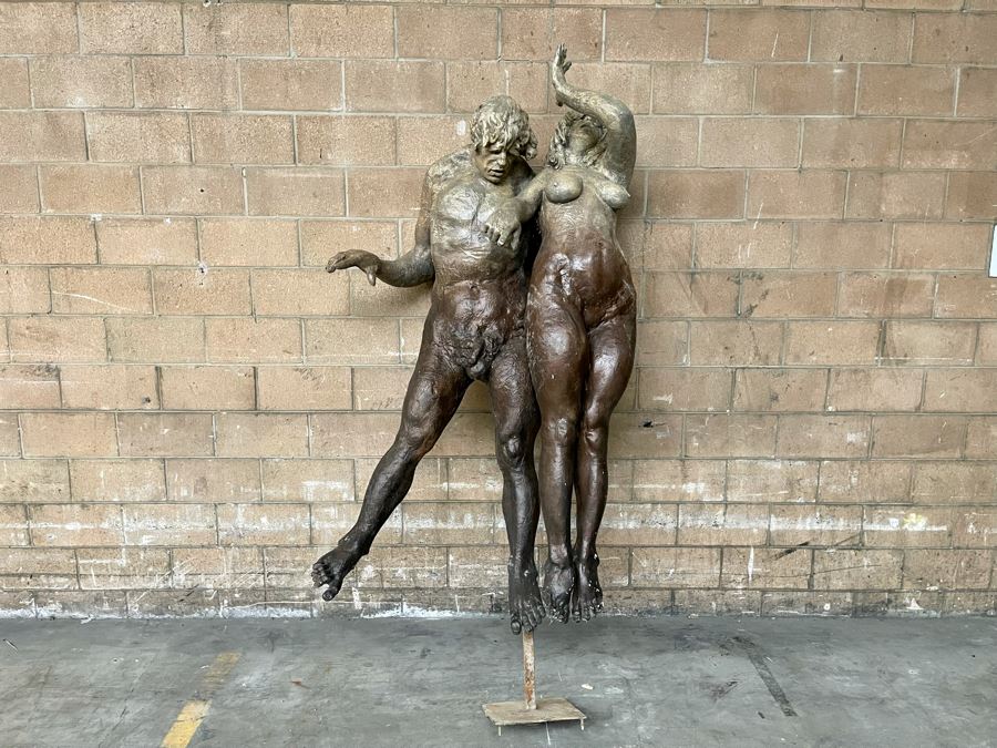 Max Turner (1925-2019) Original One-Of-A-Kind Fiberglass Sculpture Titled 'Adam And Eve - The Expulsion From The Garden Of Eden' Was On Public Display In L.A. 7'5'H X 49'W X 36'D [Photo 2]