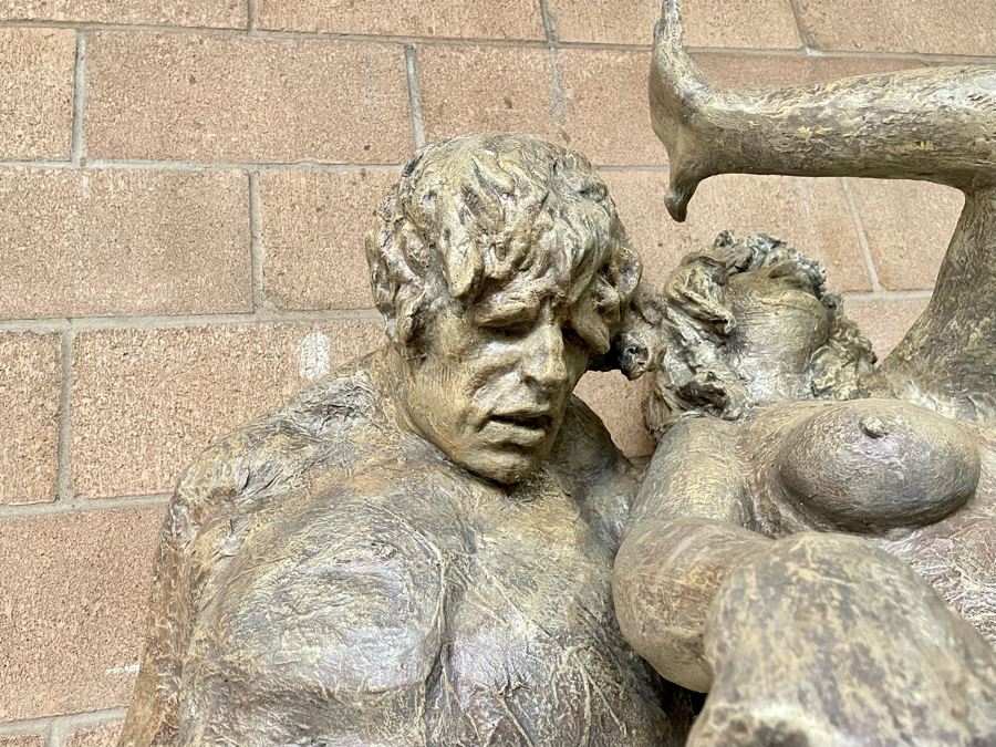 Max Turner (1925-2019) Original One-Of-A-Kind Fiberglass Sculpture Titled 'Adam And Eve - The Expulsion From The Garden Of Eden' Was On Public Display In L.A. 7'5'H X 49'W X 36'D [Photo 3]