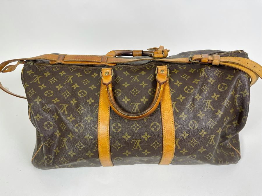 Authentic Vintage Louis Vuitton Duffel Bag Handbag - See Photos For Tear In Zipper (Zipper Works) [Photo 22]