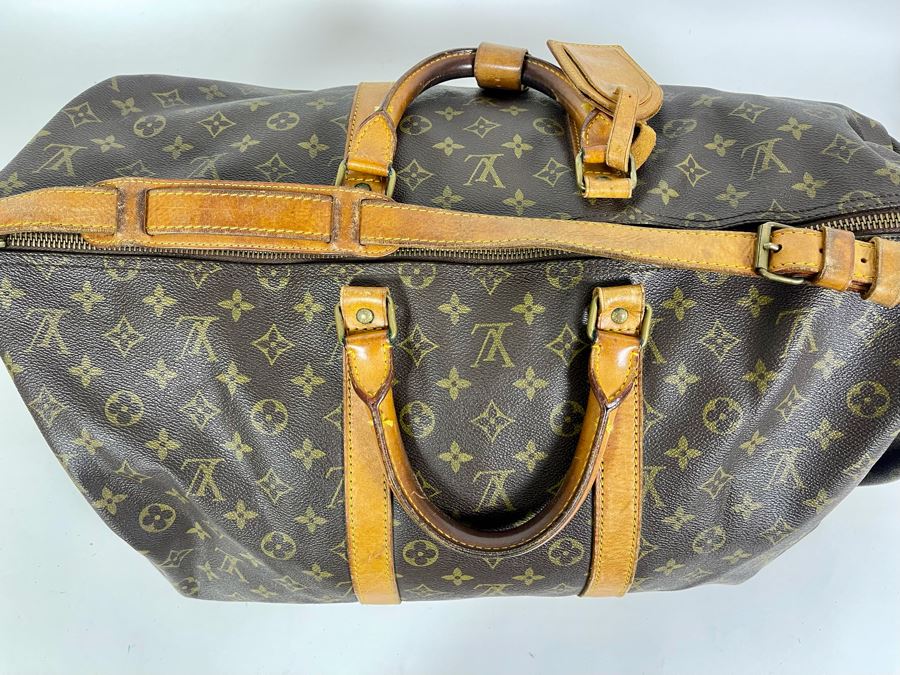 Authentic Vintage Louis Vuitton Duffel Bag Handbag - See Photos For Tear In Zipper (Zipper Works) [Photo 20]