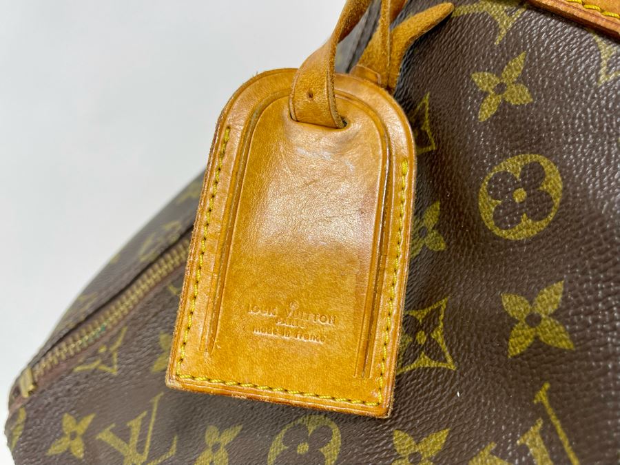 Authentic Vintage Louis Vuitton Duffel Bag Handbag - See Photos For Tear In Zipper (Zipper Works) [Photo 6]