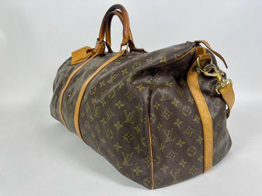 Authentic Vintage Louis Vuitton Duffel Bag Handbag - See Photos For Tear In Zipper (Zipper Works) [Photo 9]
