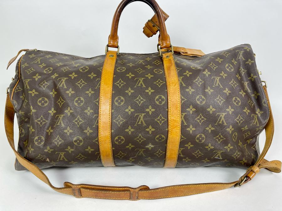Authentic Vintage Louis Vuitton Duffel Bag Handbag - See Photos For Tear In Zipper (Zipper Works) [Photo 12]