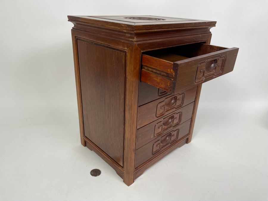 Chinese Wooden Jewelry Box 10W X 8D X 13H [Photo 5]