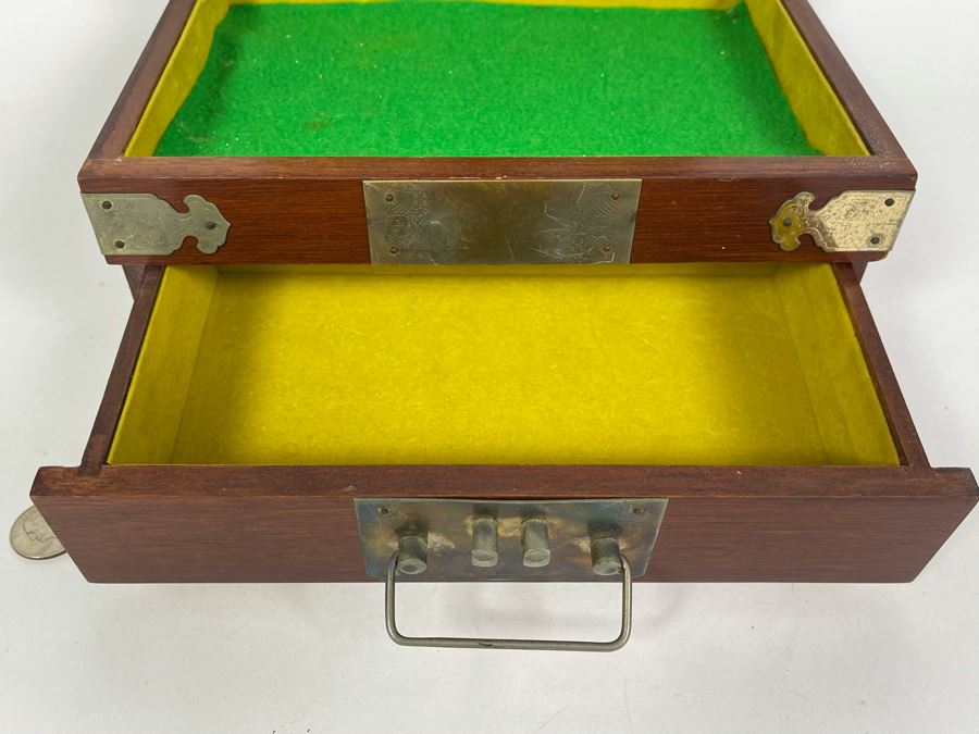 Vintage Chinese Jewelry Box With Brass Ornamentation 10W X 7D X 5.5H [Photo 10]