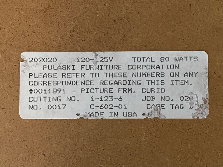 Pulaski Furniture Curio Display Cabinet With Side Glass Doors 41W X 16.5D X 80.5H [Photo 6]