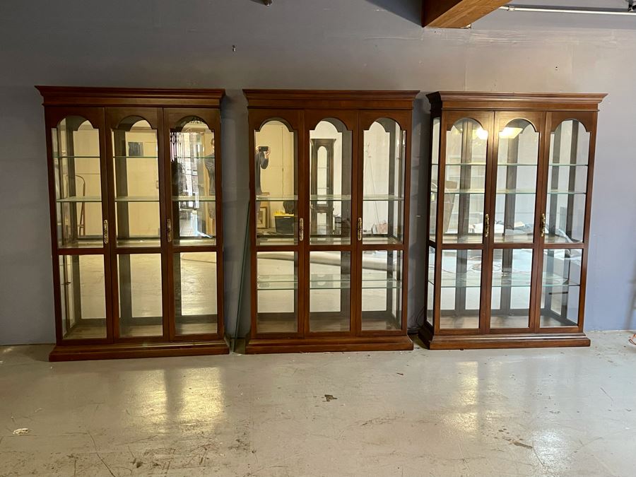 Set Of Three Wooden Display Curio Cabinets By Philip Reinisch [Photo 2]