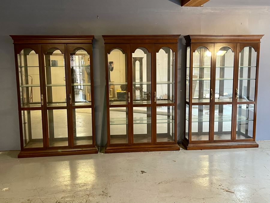 Set Of Three Wooden Display Curio Cabinets By Philip Reinisch [Photo 3]