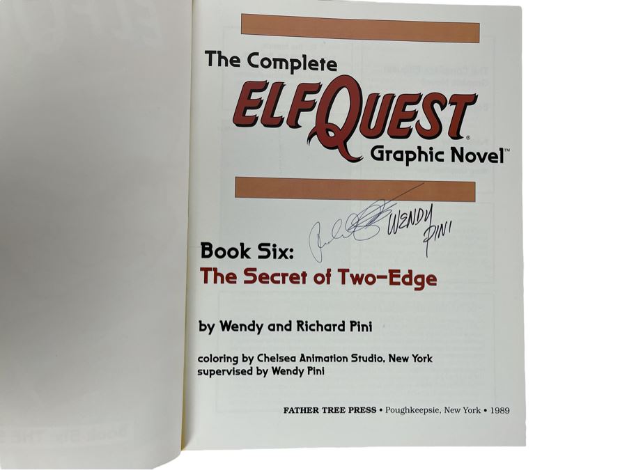 Signed Graphic Novel Comic Book The Complete Elf Quest By Wendy & Richard Pini Book Six: The Secret Of Two-Edge [Photo 3]