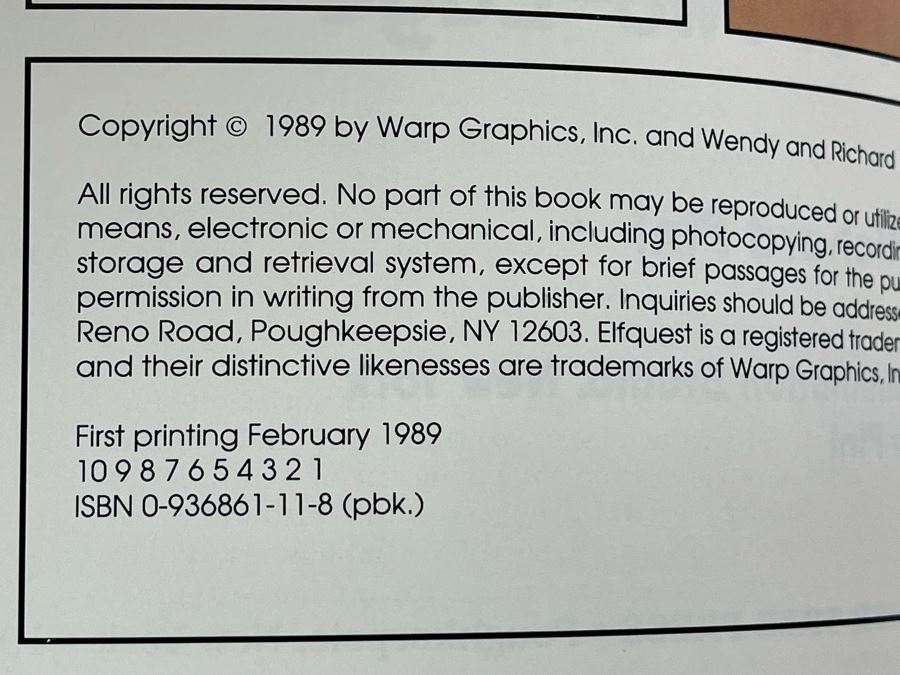 Signed Graphic Novel Comic Book The Complete Elf Quest By Wendy & Richard Pini Book Six: The Secret Of Two-Edge [Photo 5]