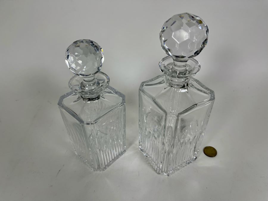 Pair Of Crystal Liquor Decanters 9H And 10H [Photo 5]