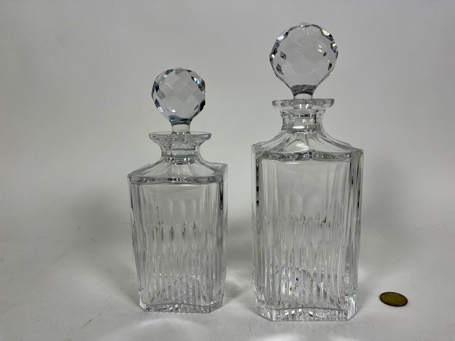 Pair Of Crystal Liquor Decanters 9H And 10H [Photo 3]