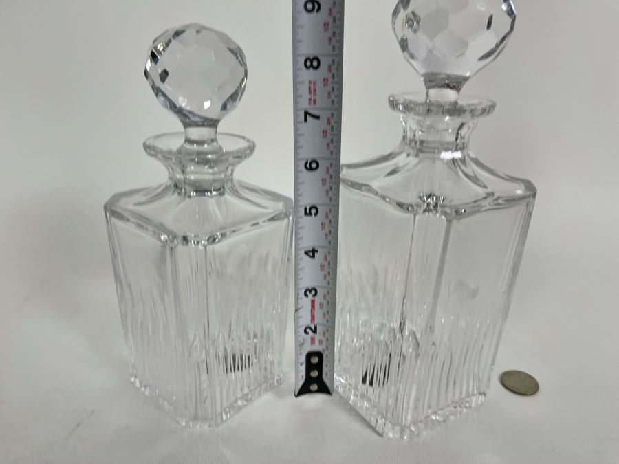 Pair Of Crystal Liquor Decanters 9H And 10H [Photo 7]