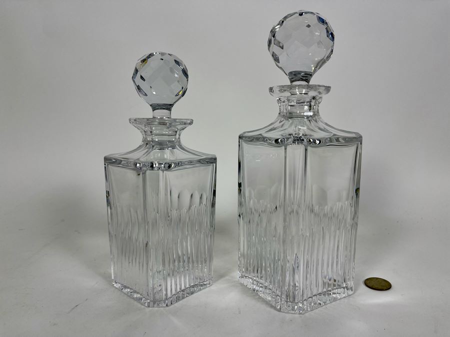 Pair Of Crystal Liquor Decanters 9H And 10H [Photo 4]