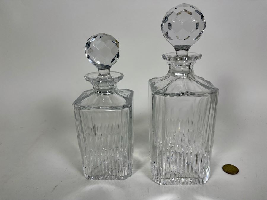 Pair Of Crystal Liquor Decanters 9H And 10H [Photo 2]