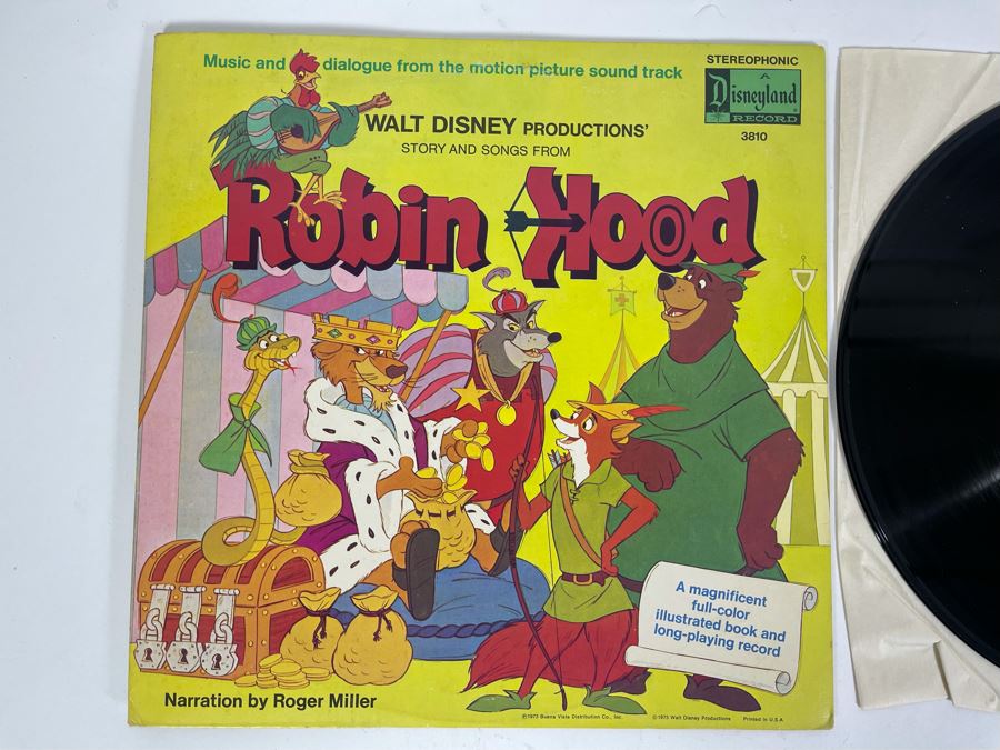 Vintage Disneyland Record Walt Disney Story And Songs From Robin Hood With  Illustrated Book