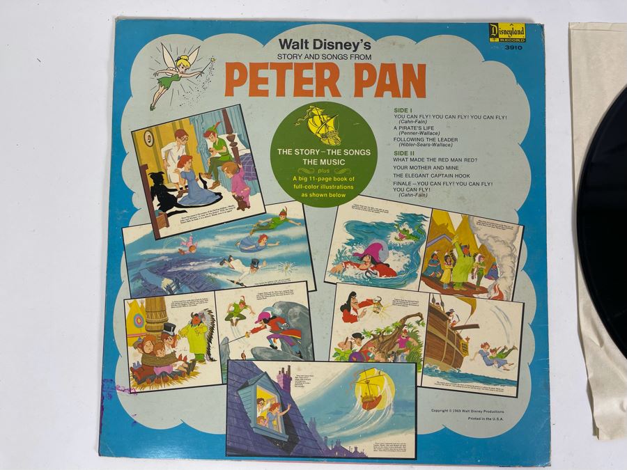 Vintage Disneyland Record Walt Disney Story and Songs From Peter Pan With Illustrated Book [Photo 8]