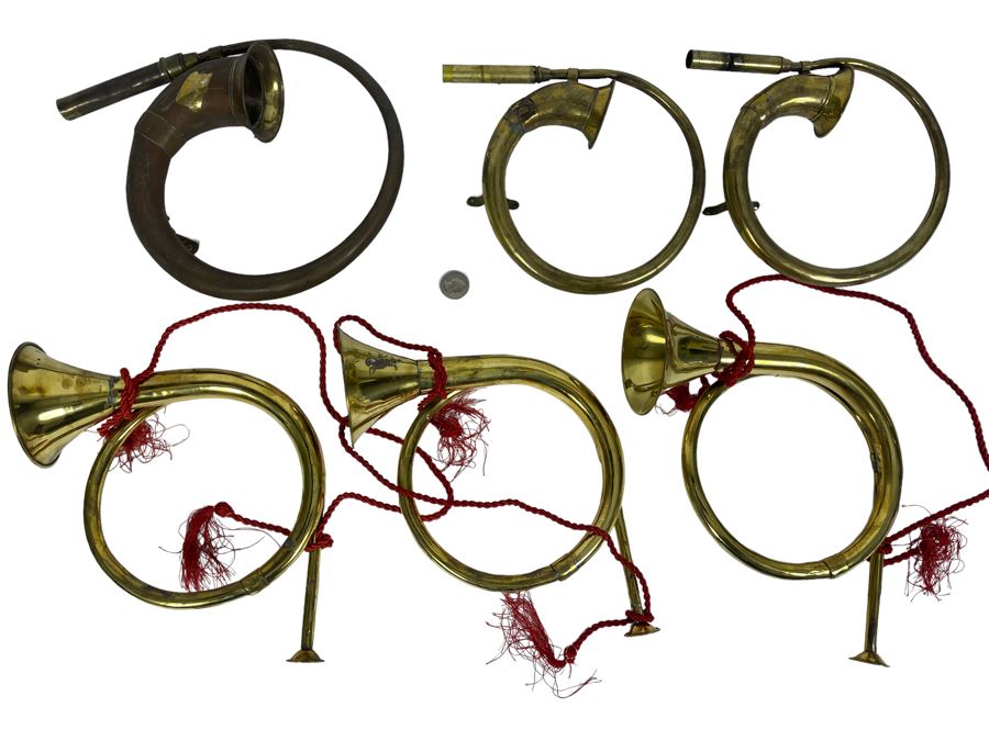 Six Decorative Brass Horns [Photo 1]