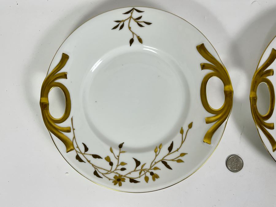 Pair Of Handled French Limoges Plates AK 10W [Photo 3]