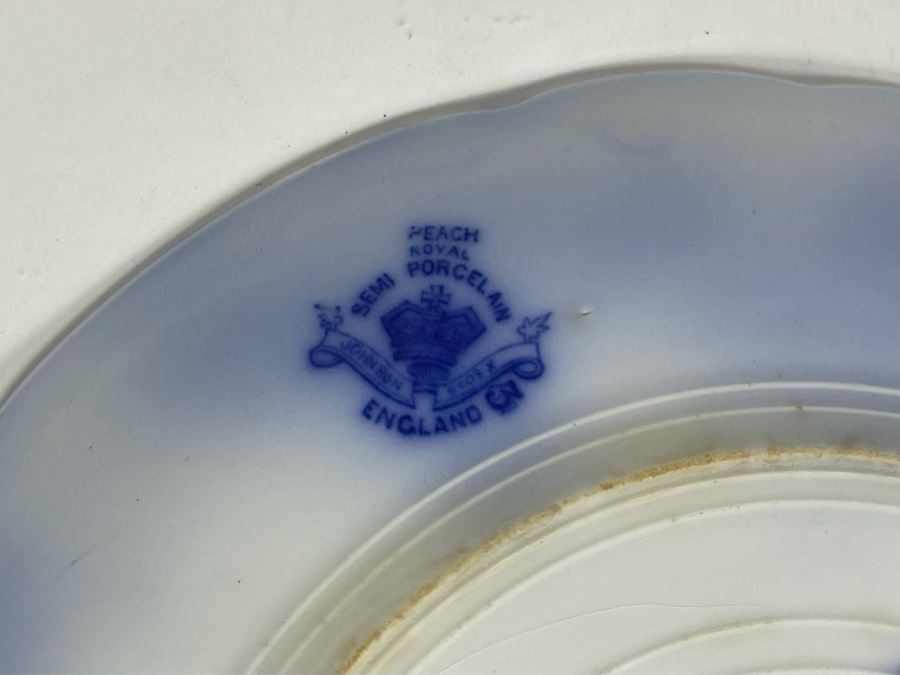 Set Of Four Flow Blue English Plates Apx 9R [Photo 13]