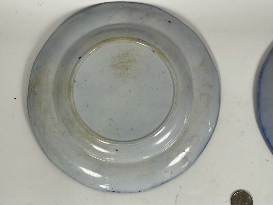 Set Of Four Flow Blue English Plates Apx 9R [Photo 14]