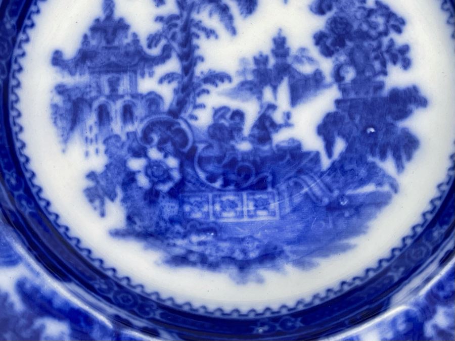 Set Of Four Flow Blue English Plates Apx 9R [Photo 4]