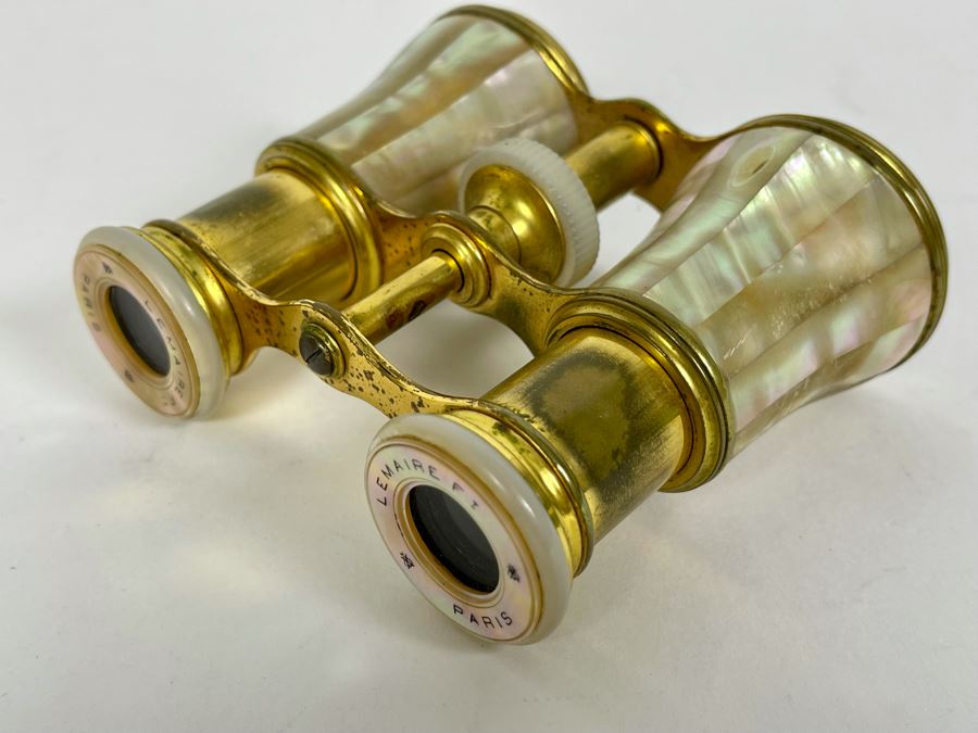 Vintage Brass Mother Of Pearl LeMaire Paris Opera Glasses [Photo 5]