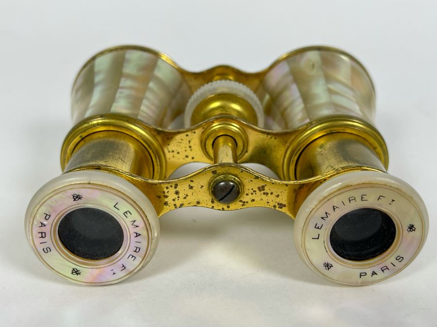 Vintage Brass Mother Of Pearl LeMaire Paris Opera Glasses [Photo 2]