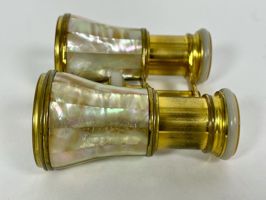 Vintage Brass Mother Of Pearl LeMaire Paris Opera Glasses [Photo 10]