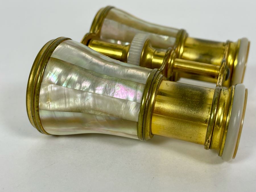Vintage Brass Mother Of Pearl LeMaire Paris Opera Glasses [Photo 9]