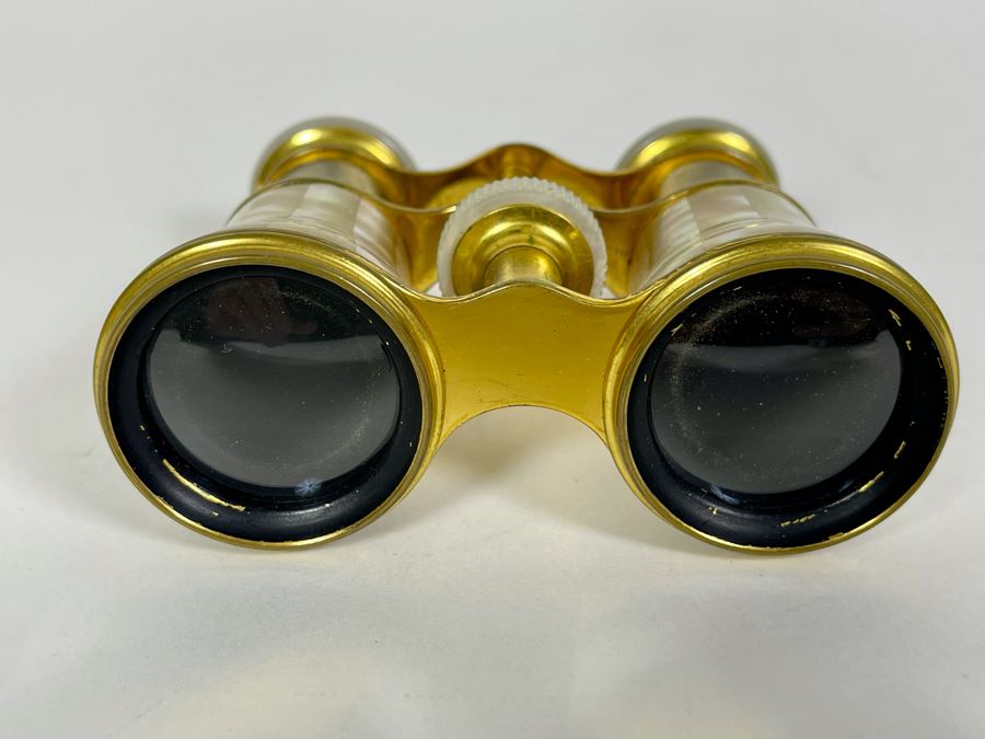 Vintage Brass Mother Of Pearl LeMaire Paris Opera Glasses [Photo 6]