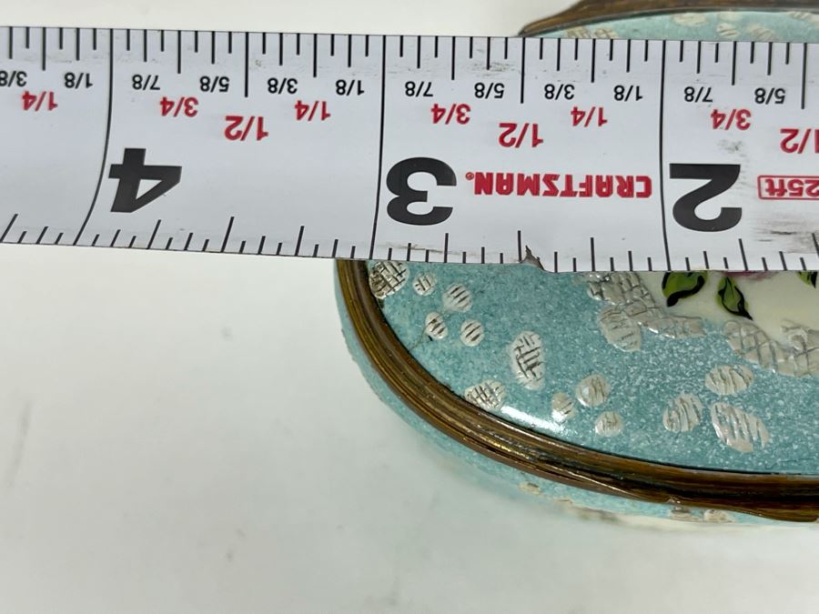 Antique English Hand Painted Enamel Box 3W X 2D X 2H [Photo 9]