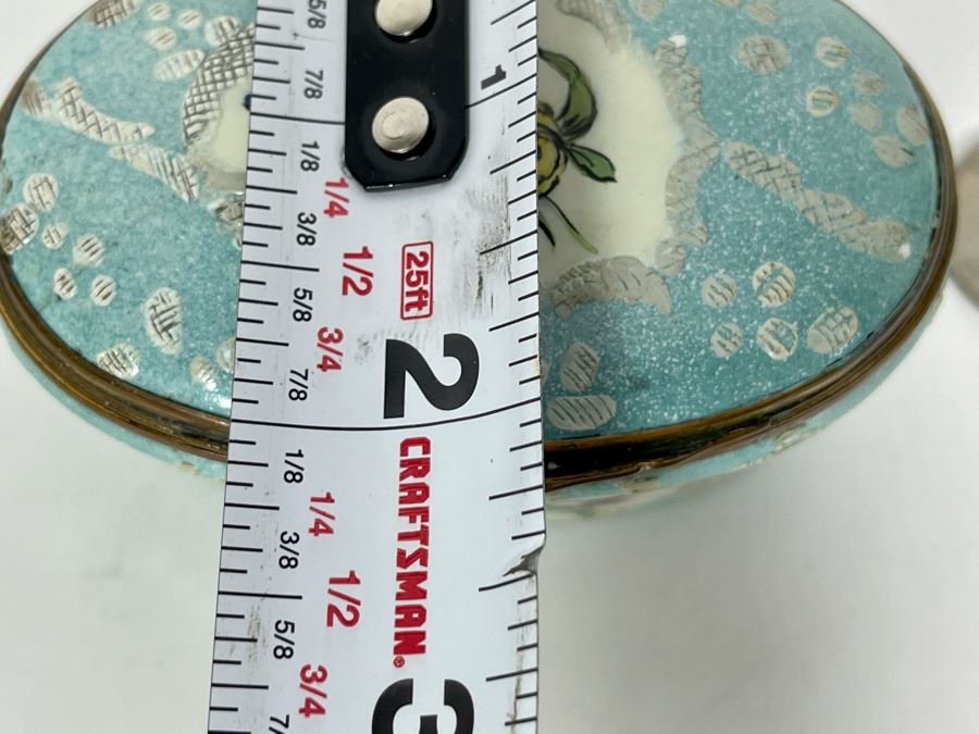 Antique English Hand Painted Enamel Box 3W X 2D X 2H [Photo 10]