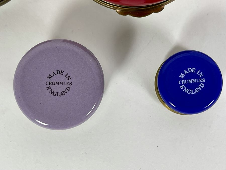 Collection Of Five Vintage English Enamel Boxes From Halcyon Days And Crummles [Photo 14]